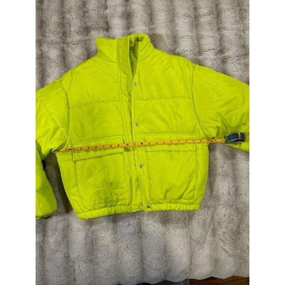 New Look Bright Green Puffer Jacket - Juniors Small - Picture 10 of 11